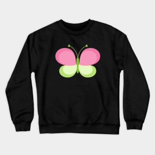 Pink and Green Butterfly Crewneck Sweatshirt